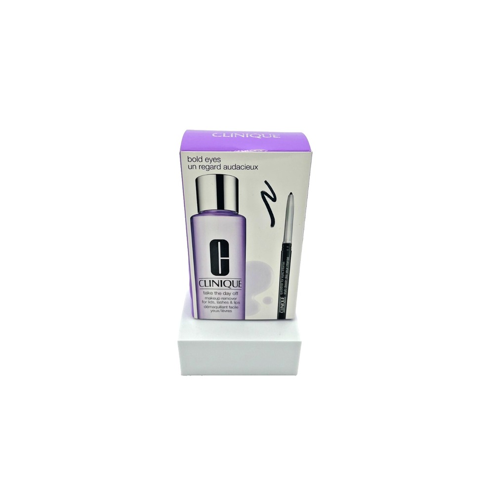 Clinique Kit Take the Day Off‎ Makeup Remover 4.2 OZ Bold Eyes Quickliner Black